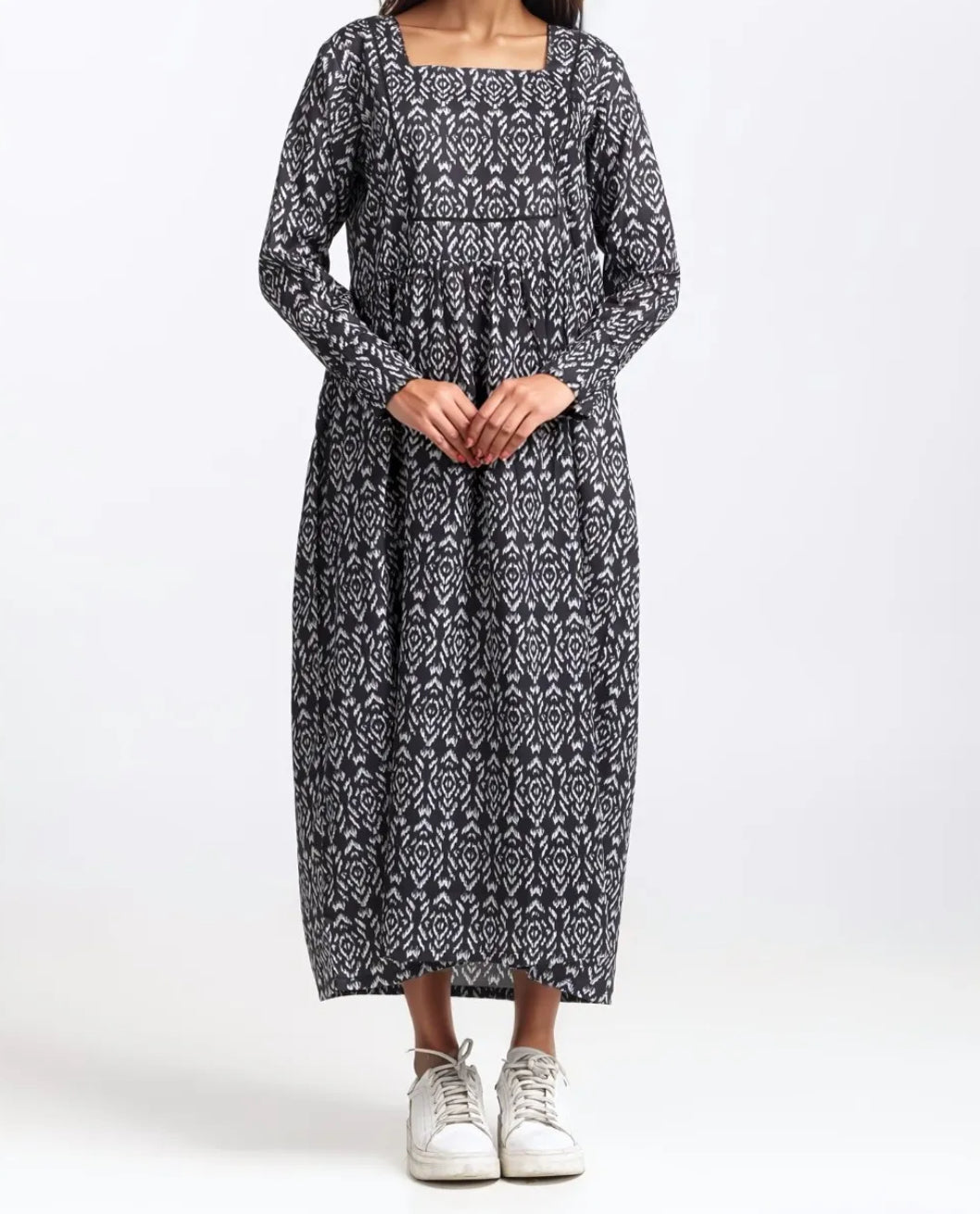 Printed Square Neck Maxi Dress