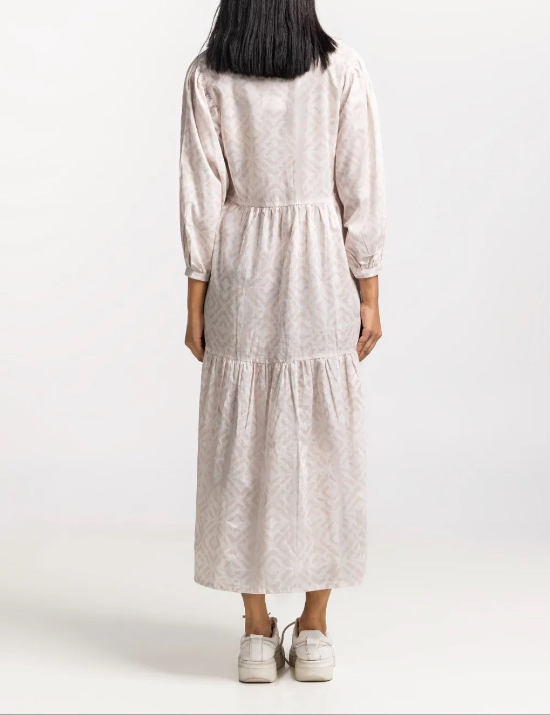 Ban-Collar Maxi Dress